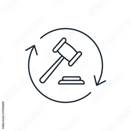 Updated regulations. New rules.  Vector linear icon illustration isolated on white background.