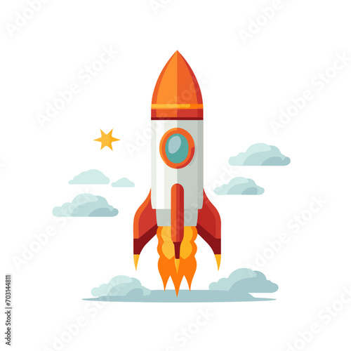 A vector illustration of a rocket