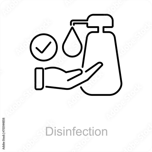 Disinfection and dirty icon concept