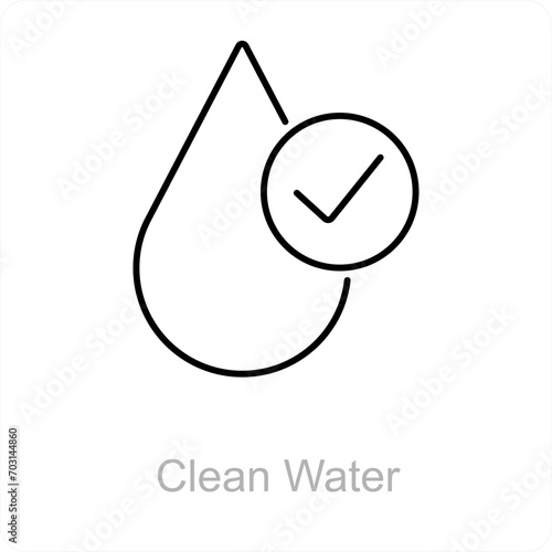 Clean Water and water icon concept