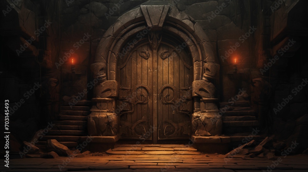 Door design, dungeon entrance.