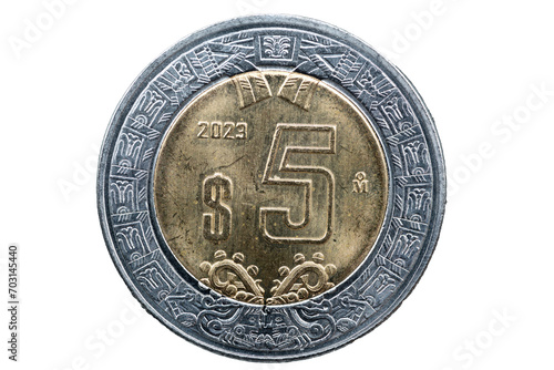 Moneda de 5 pesos mexicana edición 2023