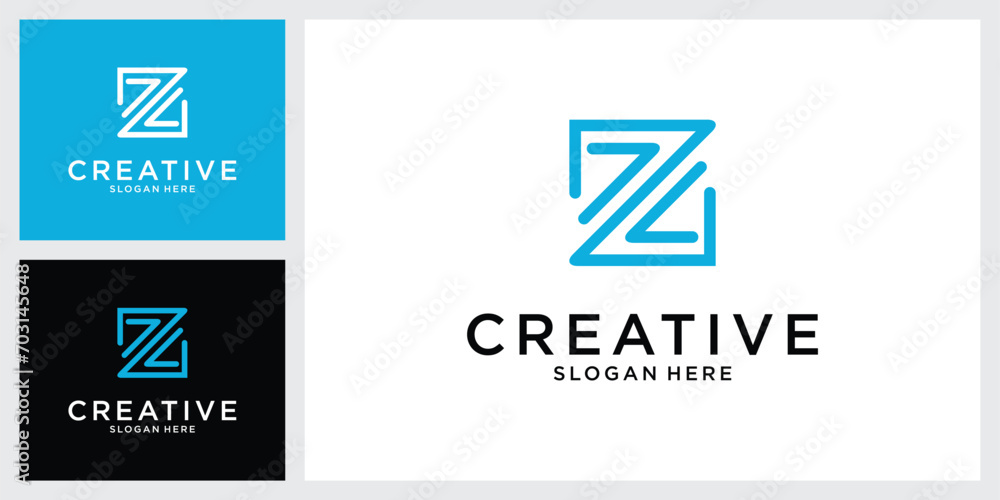Letter Z or ZZ monogram logo design vector Letter Z or ZZ monogram logo design vector