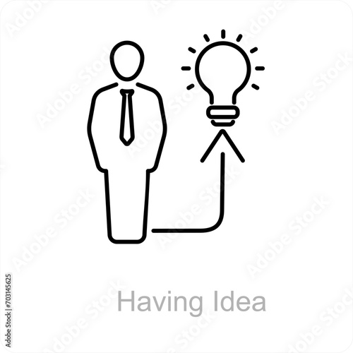 Having Idea and idea icon concept 