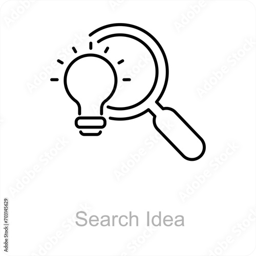 Search Idea and idea icon concept 