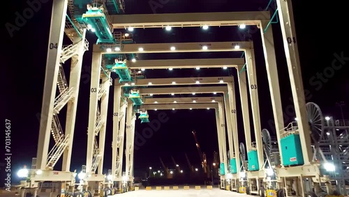 night view of sts in the harbor