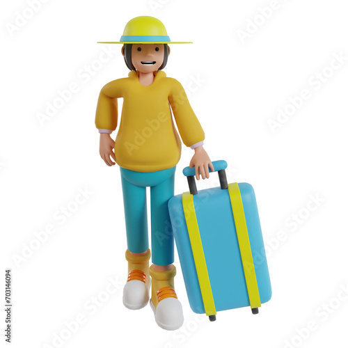 Travel holiday 3d icon render