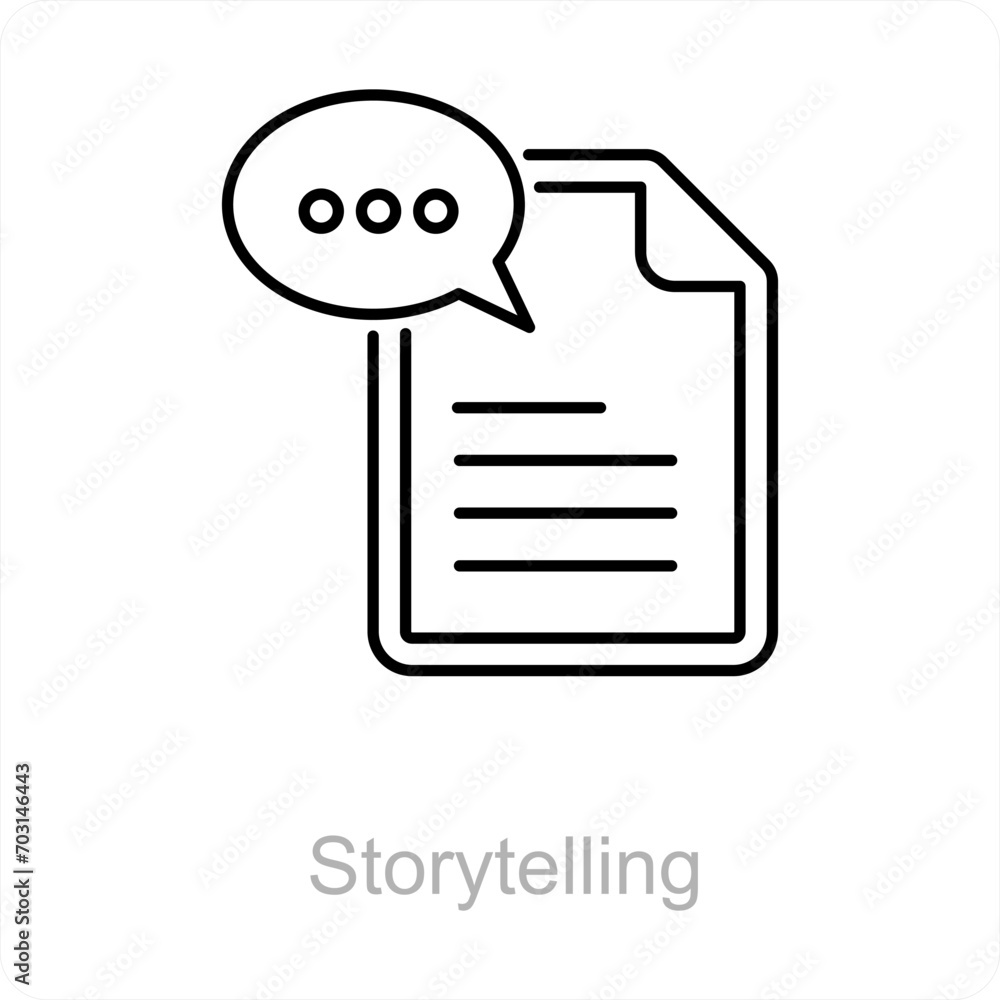 Obraz premium Storytelling and assignment icon concept