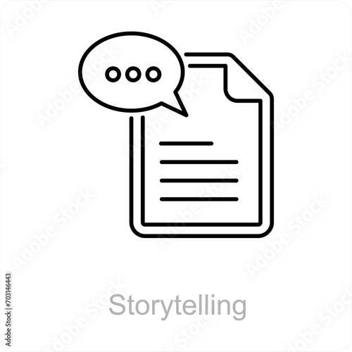 Storytelling and assignment icon concept 
