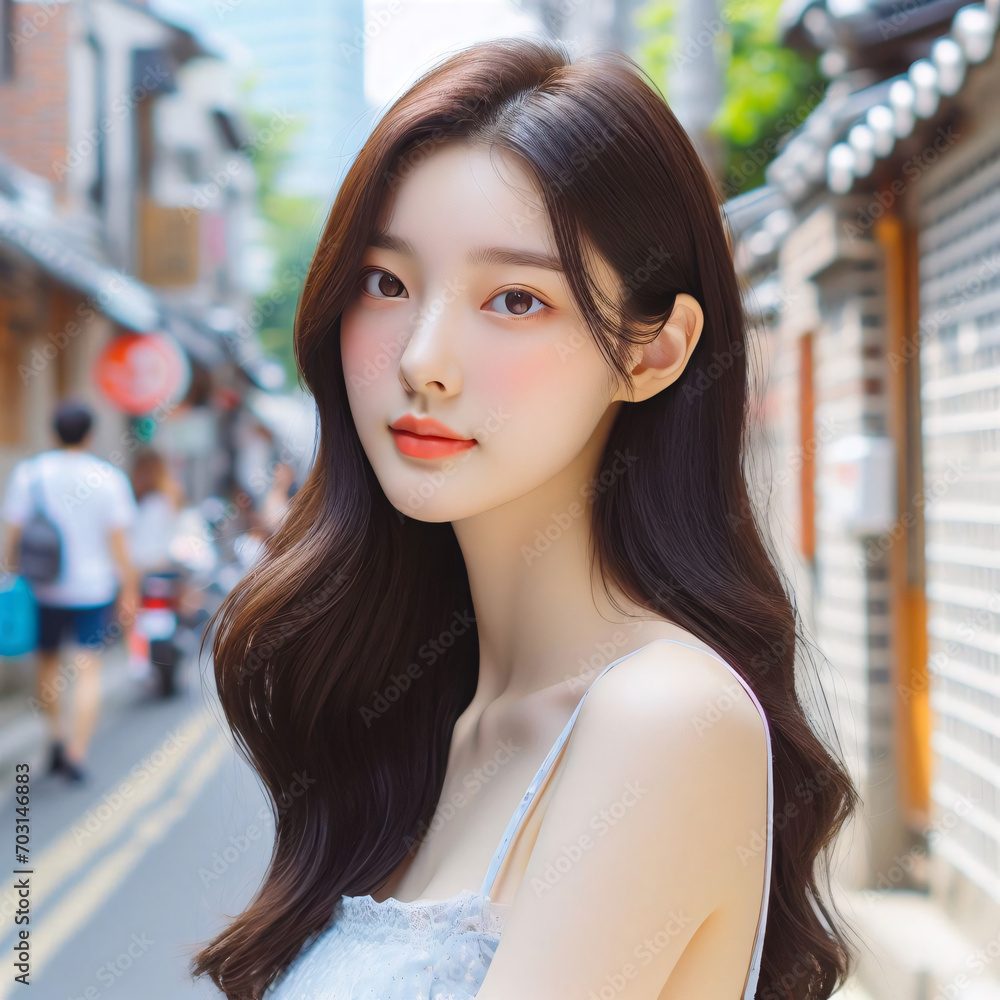 Asian (Korea) young beauty street fashion	
