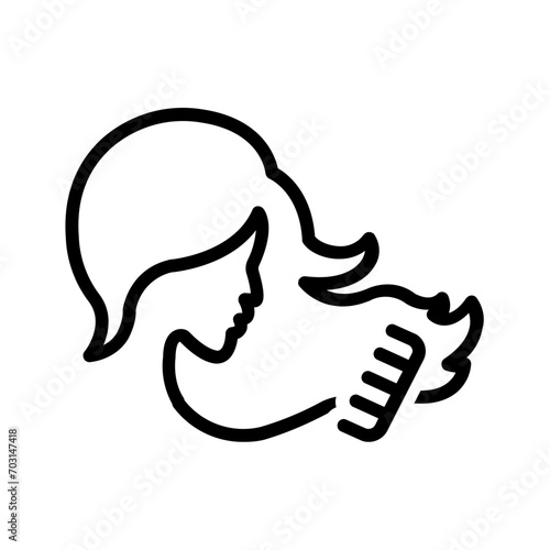 Black line icon for Combing