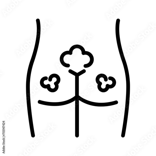 Black line icon for Decubitus ulcers