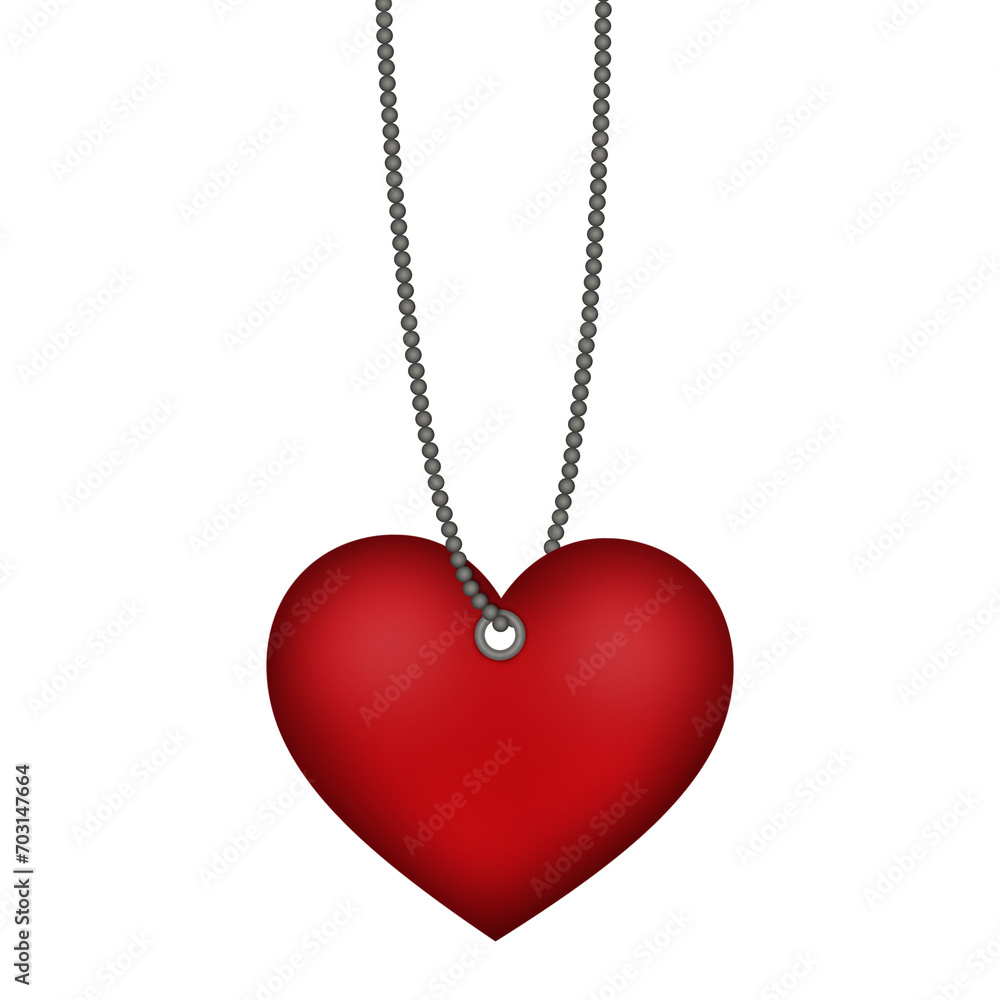 Heart Necklace Isolated on White Heart Necklace Isolated on White