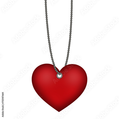 Heart Necklace Isolated on White
