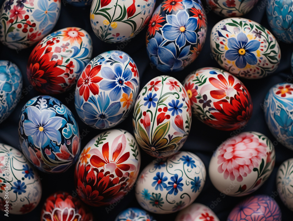 Up Close and Personal with Beautifully Painted Easter Eggs in Floral Motifs Up Close and Personal with Beautifully Painted Easter Eggs in Floral Motifs