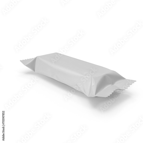 3D PNG Chocolate and biscuit food packaging, Ready for your design. Packaging collection. Blank white plastic and silver metallic mockup candy foil packs for packaging design for Advertising