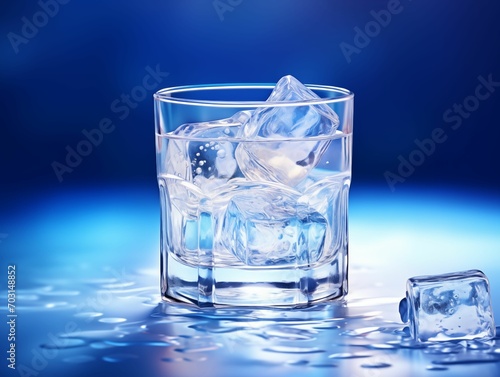 White cocktail with ice.