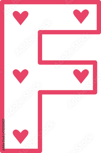 valentine alphabet uppercase f