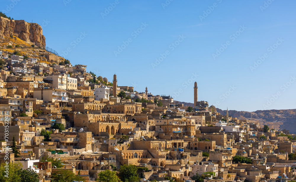 Ancient and stone houses of Old Mardin (Eski Mardin) with Mardin Castle, Located South Eastern of Turkey Ancient and stone houses of Old Mardin (Eski Mardin) with Mardin Castle, Located South Eastern of Turkey