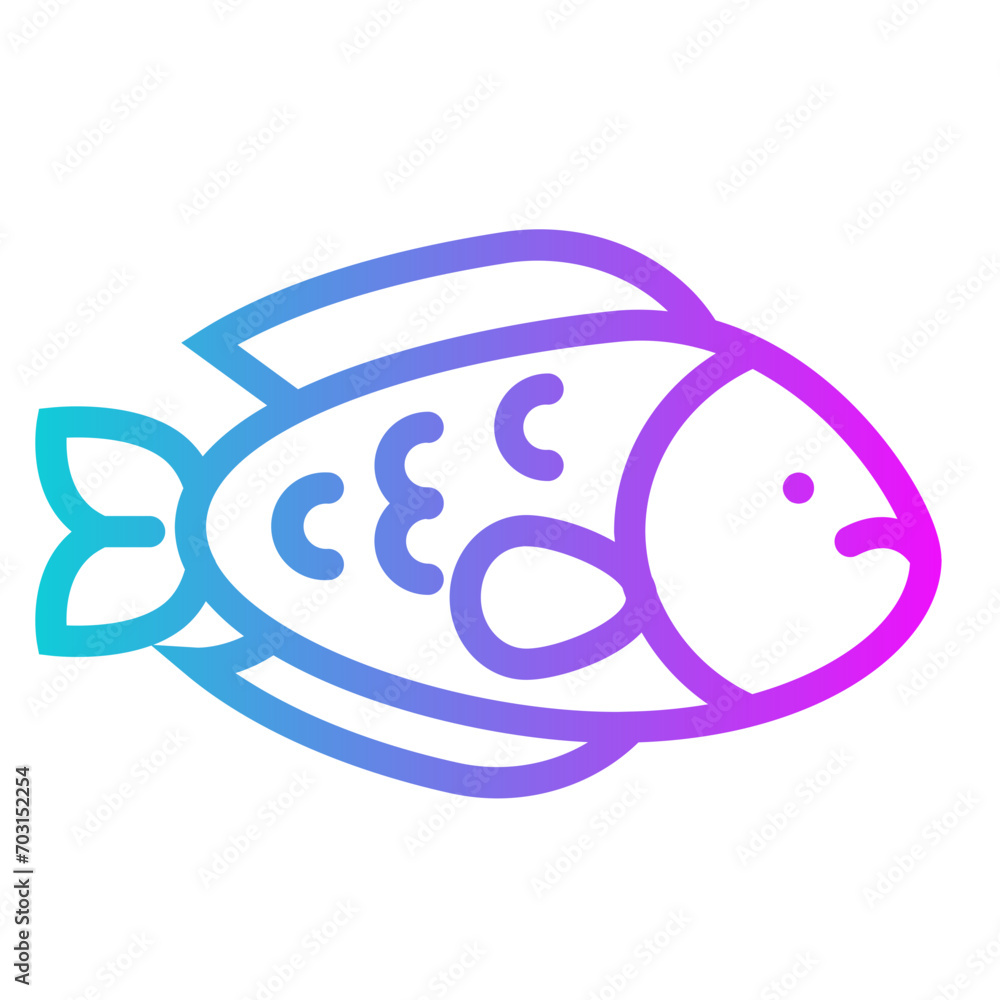 Fish Gradient Icon Design Vector