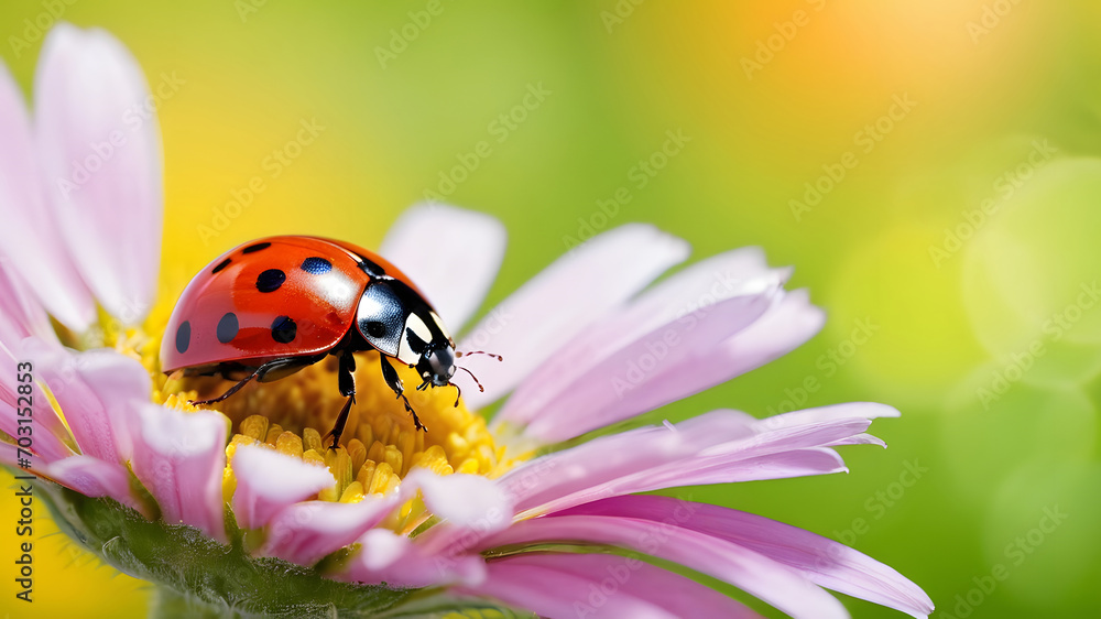 ladybug on a flower in nature. macro. close-up ladybug on a flower in nature. macro. close-up