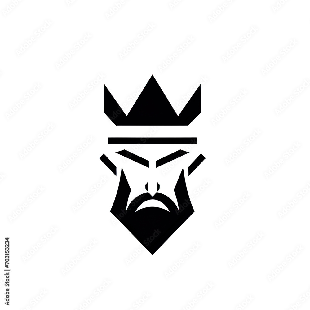 Design of minimalist logo featuring a king in black Design of minimalist logo featuring a king in black