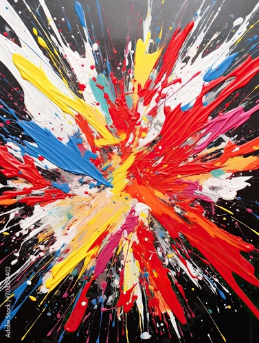 Digital Explosion: Abstract Paint Splatter Wall Prints __ _____