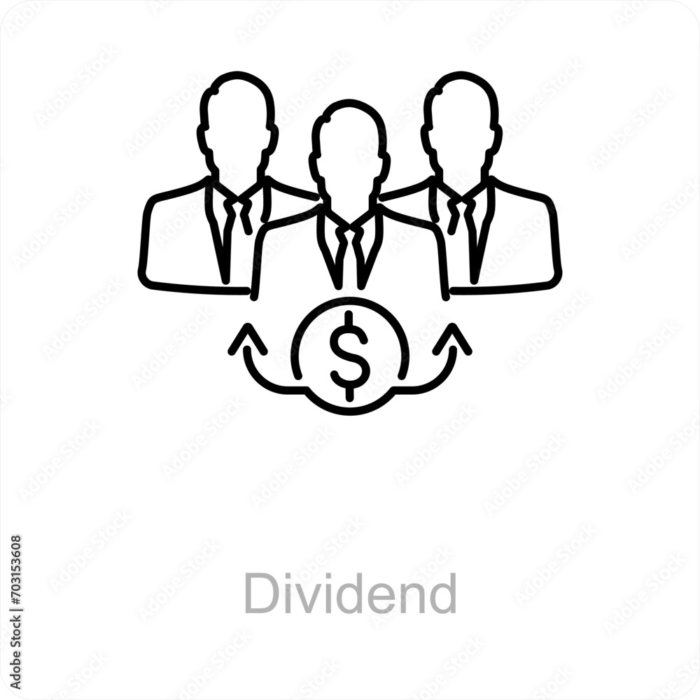 Dividend and rate icon concept Dividend and rate icon concept