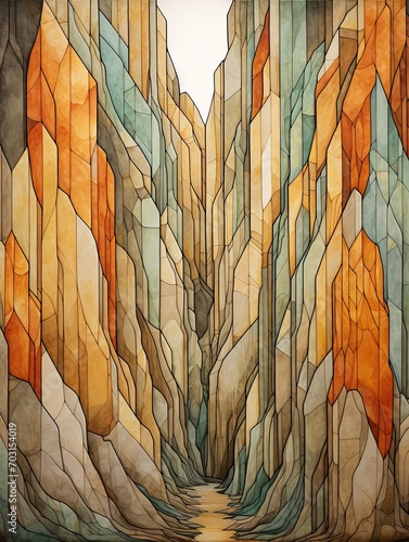 Geometric Nature: Exquisite Rock Formations Wall Art