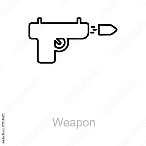 Weapon and gun icon concept