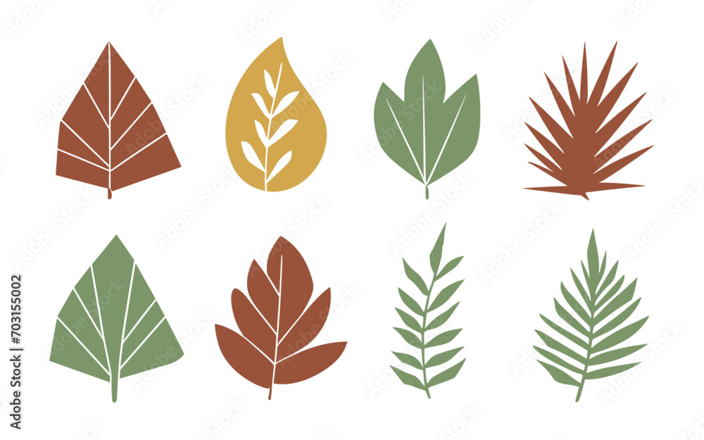 Obraz premium Abstract leaf vector clipart. Spring illustration.