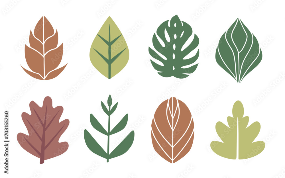 Obraz premium Abstract leaf vector clipart. Spring illustration.