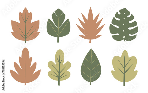 Abstract leaf vector clipart. Spring illustration. © TasaDigital