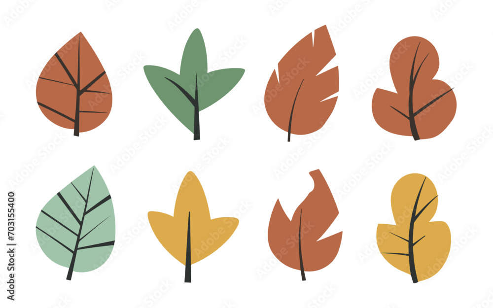 Obraz premium Abstract leaf vector clipart. Spring illustration.