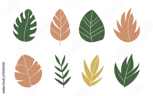 Abstract leaf vector clipart. Spring illustration.