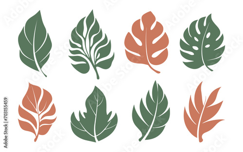 Abstract leaf vector clipart. Spring illustration.