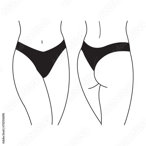 female silhouette underwear