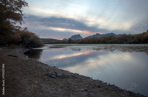 Принти на полотні Sunset sky over Salt River near Mesa Arizona United States