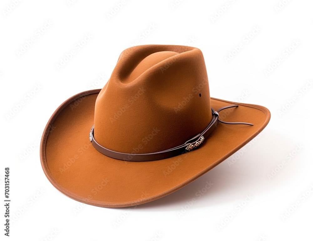 Brown cowboy hat isolated on white background Brown cowboy hat isolated on white background