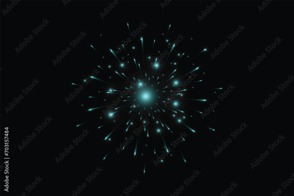 Firework New Year Sticker Design Firework New Year Sticker Design