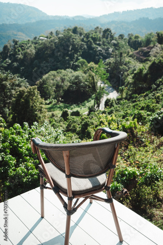 chair in the landscape view