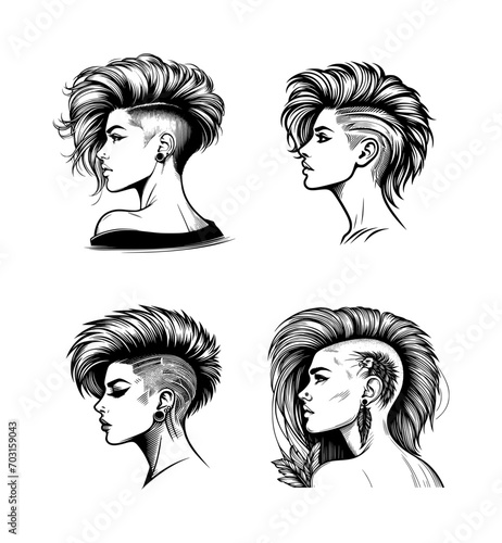 woman or girl with mohawk hairstyle (artwork 1)