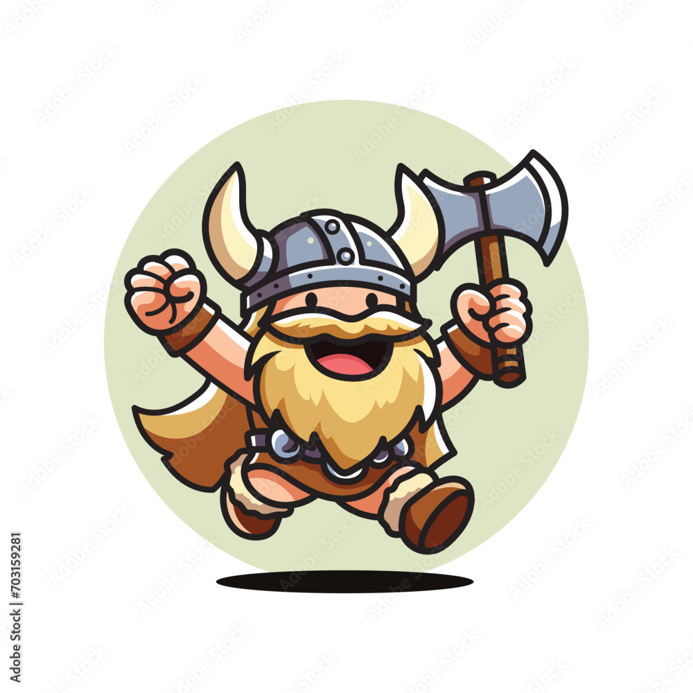 cute happy viking vector design illustration cute happy viking vector design illustration