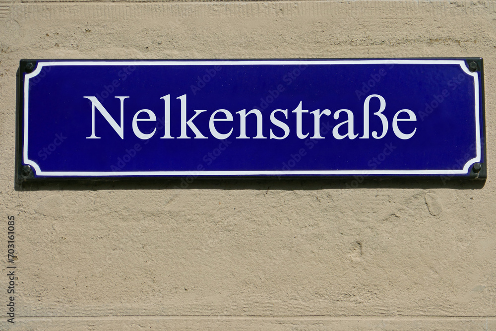 Emailleschild Nelkenstraße