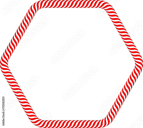 white red hexagonal lollipop candy frame