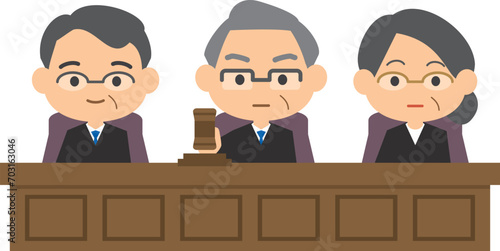 判決を言い渡す裁判長のイメージイラスト