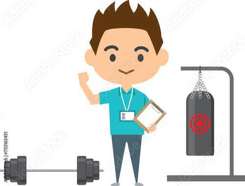 男性スポーツインストラクターのイメージイラスト