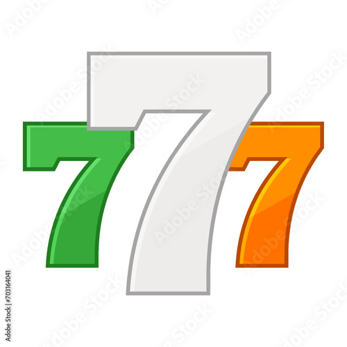 Luck number 777, vector icon. Symbol for slots game