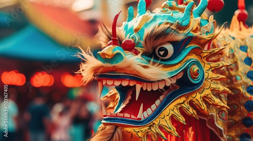 Traditional dragon dance festival. Chinese New Year celebration © Svitlana