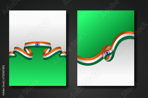 Republic Day Rapture: Tricolor Waves in Vibrant Vector Art, Experience the joy of India's Republic Day with this vibrant vector art! The design features stylized tricolor waves, embodying India.